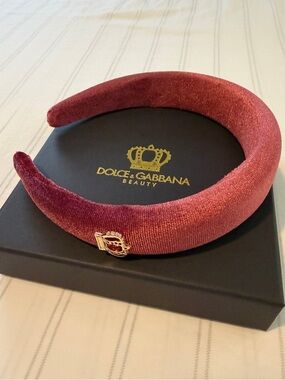 Dolce & Gabbana Burgundy Velvet Headband